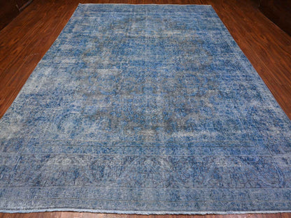 Overdyed 9'7" x 13'1" Vintage Hand knotted Wool Rug - Sku: O089479