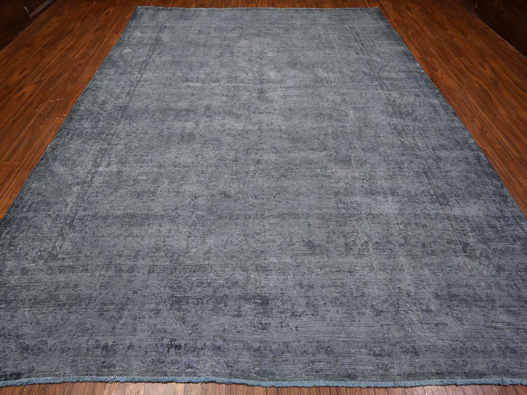 Overdyed 9'6" x 12'5" Vintage Hand knotted Wool Rug - Sku: O089481