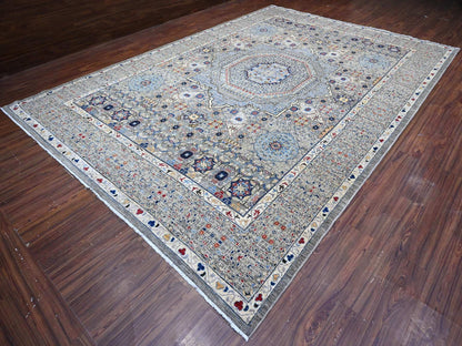 Grey 9'11" x 14'3" Traditional Hand knotted Wool Rug - Sku: O089483