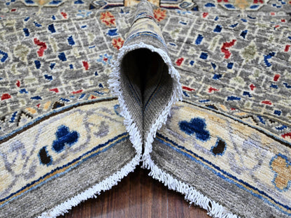 Grey 9'11" x 14'3" Traditional Hand knotted Wool Rug - Sku: O089483