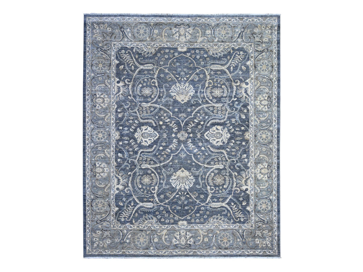 Peshawar hand-knotted wool rug in Gray, 8'0" x 9'9", SKU O089489