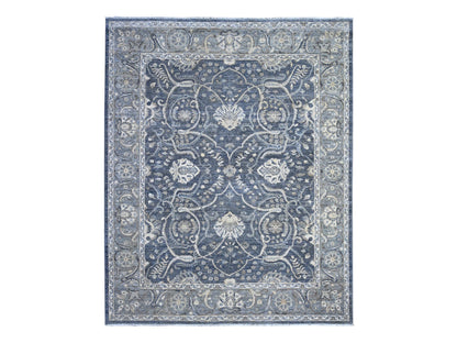 Peshawar hand-knotted wool rug in Gray, 8'0" x 9'9", SKU O089489