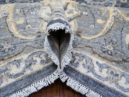 Grey 8'0" x 9'9" Oushak And Peshawar Hand knotted Wool Rug - Sku: O089489