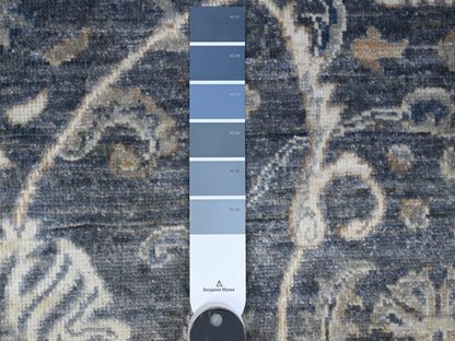 Grey 8'0" x 9'9" Oushak And Peshawar Hand knotted Wool Rug - Sku: O089489