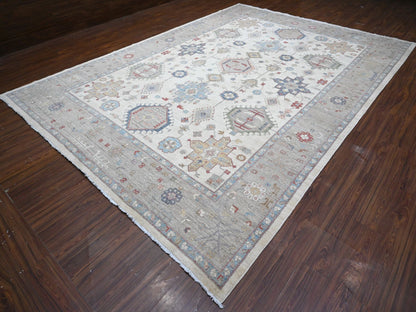 Ivory 9'10" x 13'10" Heriz Hand knotted Wool Rug - Sku: O089492