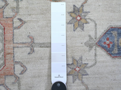 Ivory 9'10" x 13'10" Heriz Hand knotted Wool Rug - Sku: O089492
