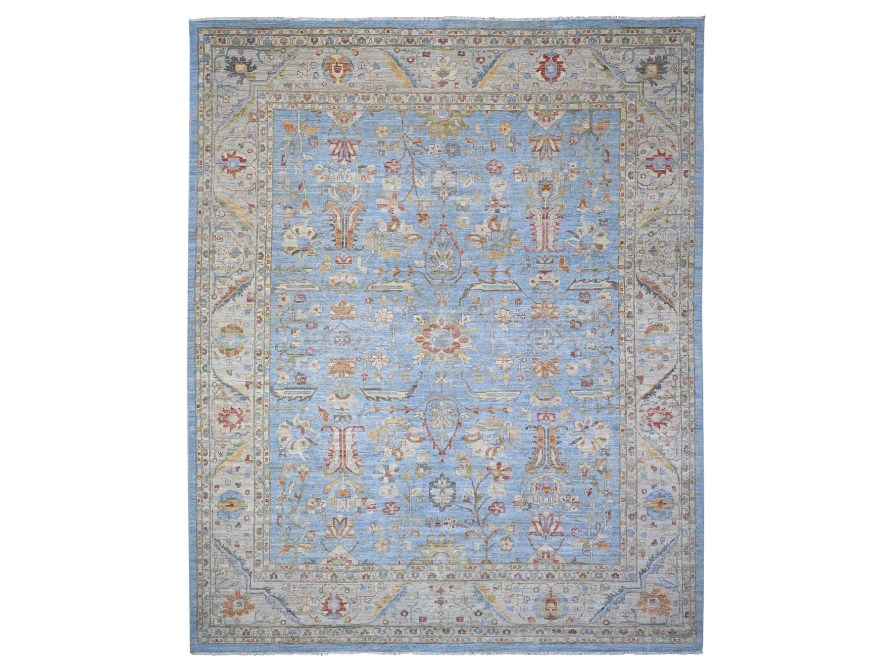Heriz Traditional hand-knotted wool rug in Blue, 12'1" x 14'6", SKU O089493