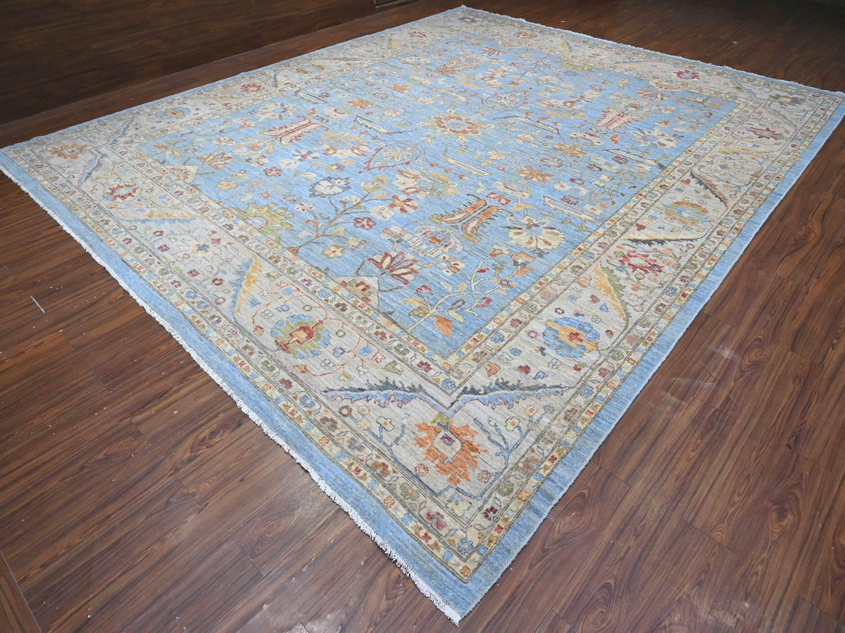 Heriz Traditional hand-knotted wool rug in Blue, 12'1" x 14'6", SKU O089493