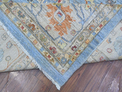 Heriz Traditional hand-knotted wool rug in Blue, 12'1" x 14'6", SKU O089493
