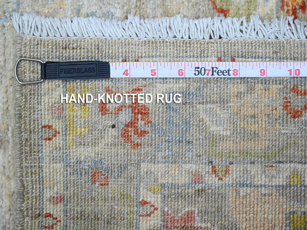 Peshawar hand-knotted wool runner in Gray, 4'2" x 9'6", SKU O089495