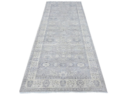 Peshawar hand-knotted wool runner in Gray, 3'11" x 9'9", SKU O089496