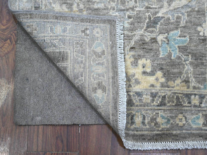 Grey 2'5" x 20'1" Oushak And Peshawar Hand knotted Wool Rug - Sku: O089499
