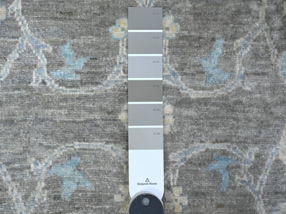 Grey 2'5" x 20'1" Oushak And Peshawar Hand knotted Wool Rug - Sku: O089499