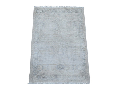 Ivory 1'11" x 2'9" Oushak And Peshawar Hand knotted Wool Rug - Sku: O089504
