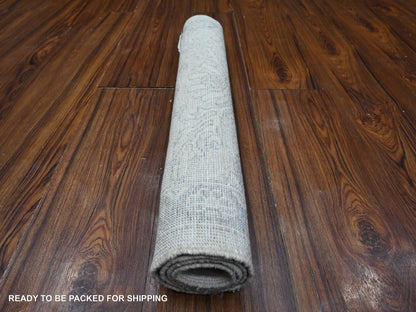 Ivory 1'11" x 2'9" Oushak And Peshawar Hand knotted Wool Rug - Sku: O089504