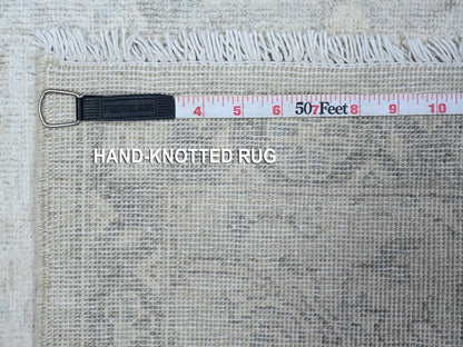 Ivory 1'11" x 2'9" Oushak And Peshawar Hand knotted Wool Rug - Sku: O089504