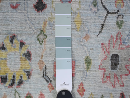Blue 4'1" x 9'11" Oushak And Peshawar Hand knotted Wool Rug - Sku: O089506