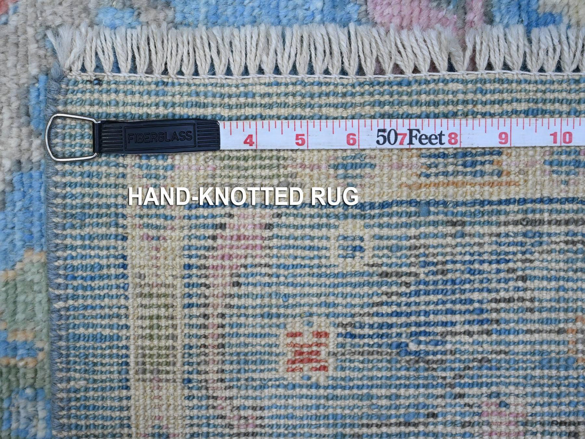 Oushak hand-knotted wool runner in Blue, 4'2" x 11'11", SKU O089507