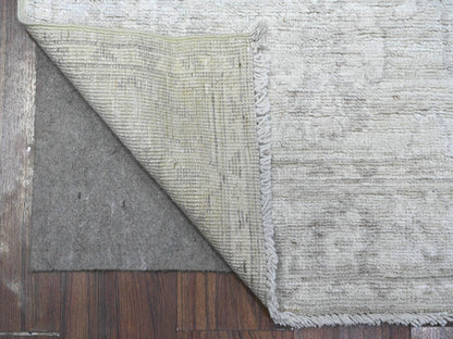 Grey 2'9" x 11'9" Oushak And Peshawar Hand knotted Wool Rug - Sku: O089535