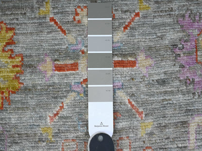 Grey 2'1" x 3'3" Oushak And Peshawar Hand knotted Wool Rug - Sku: O089538