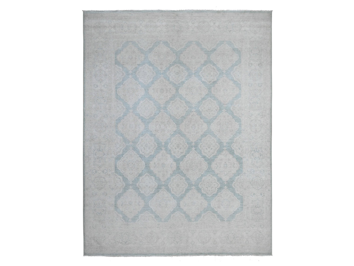 Peshawar hand-knotted wool rug in Blue, 8'0" x 10'4", SKU O089541