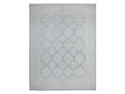 Peshawar hand-knotted wool rug in Blue, 8'0" x 10'4", SKU O089541
