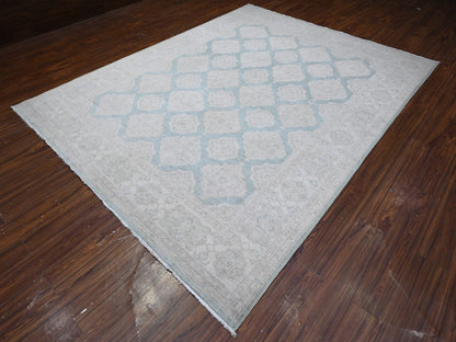 Peshawar hand-knotted wool rug in Blue, 8'0" x 10'4", SKU O089541