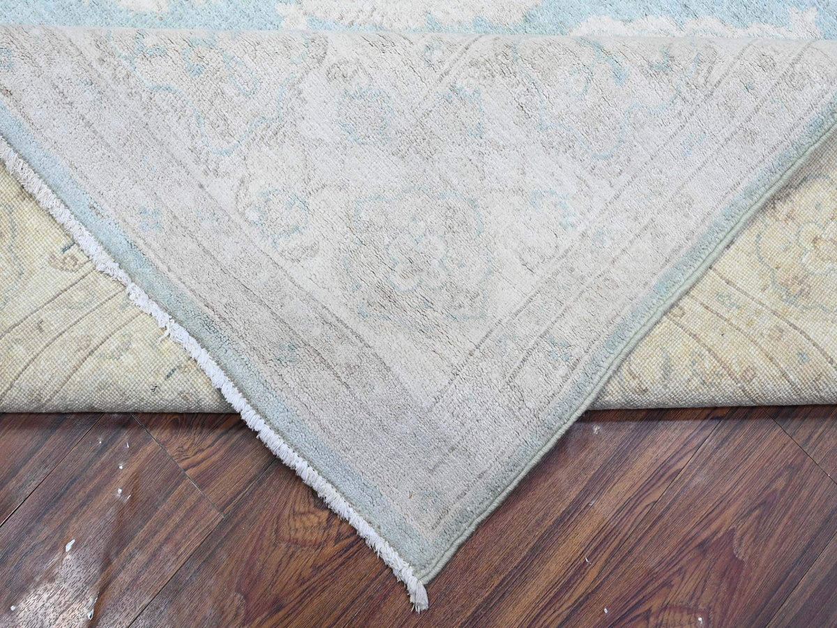 Peshawar hand-knotted wool rug in Blue, 8'0" x 10'4", SKU O089541