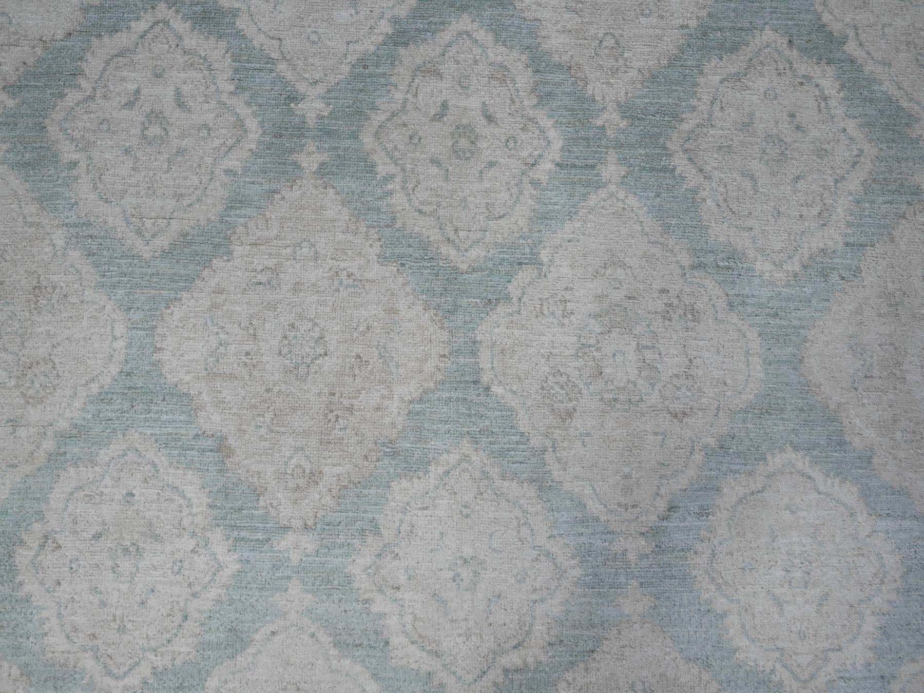 Peshawar hand-knotted wool rug in Blue, 8'0" x 10'4", SKU O089541
