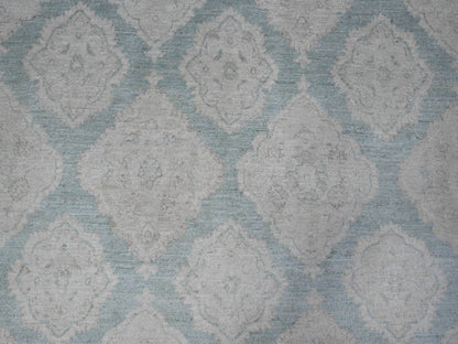 Peshawar hand-knotted wool rug in Blue, 8'0" x 10'4", SKU O089541