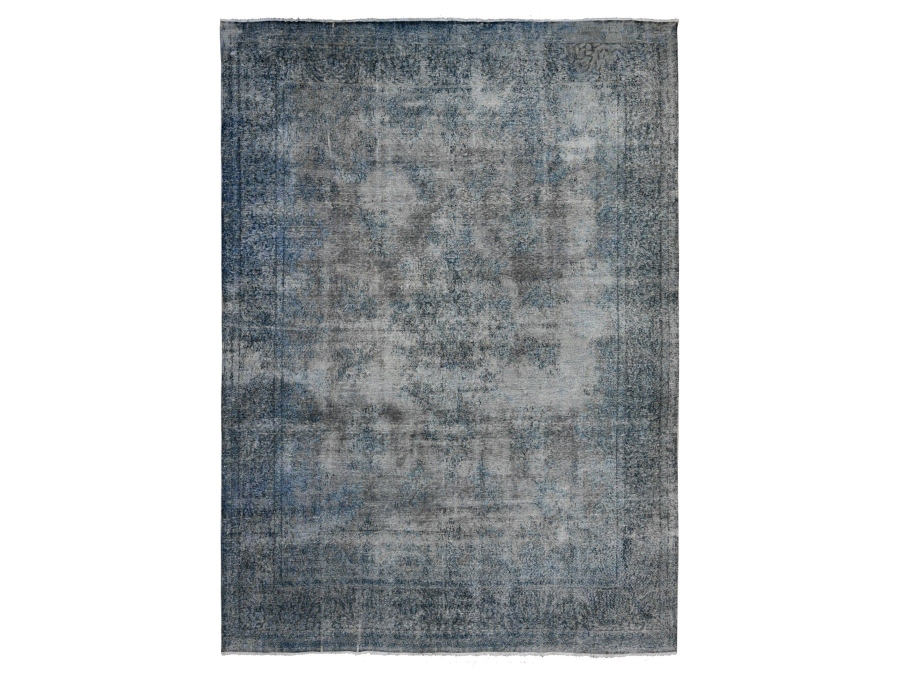 Gray 9'8" x 13'3" Vintage Hand knotted Wool Rug - Sku: O089543