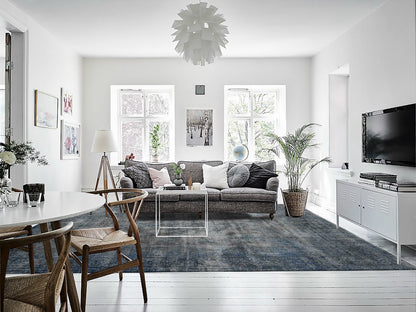 Grey 9'8" x 13'3" Vintage Hand knotted Wool Rug - Sku: O089543
