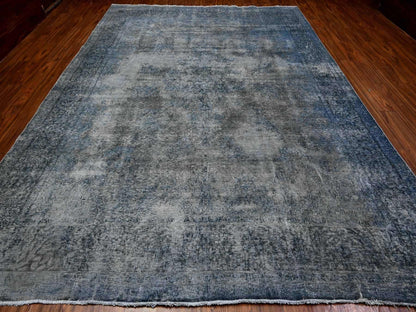 Grey 9'8" x 13'3" Vintage Hand knotted Wool Rug - Sku: O089543