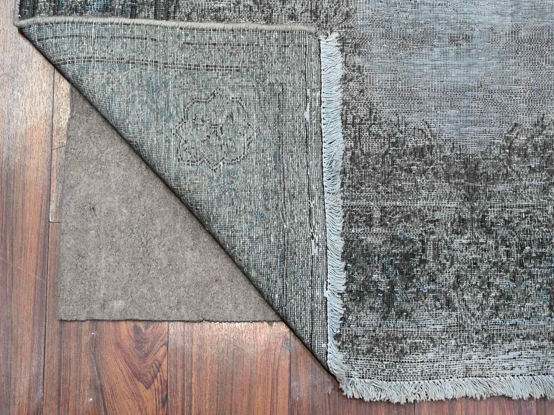 Kerman Vintage hand-knotted wool rug in Gray, 3'11" x 7'1", SKU O089546