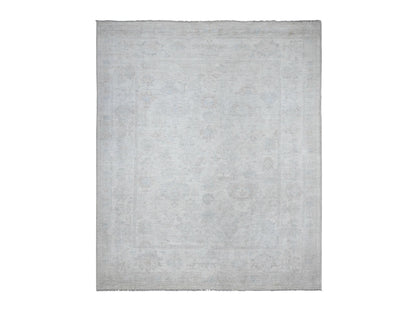 Ivory 8'3" x 9'9" Oushak And Peshawar Hand knotted Wool Rug - Sku: O089551