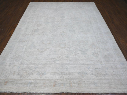 Ivory 8'3" x 9'9" Oushak And Peshawar Hand knotted Wool Rug - Sku: O089551