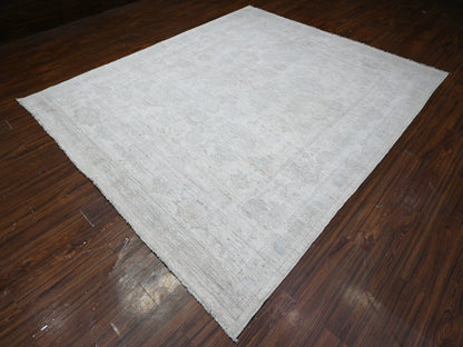 Ivory 8'3" x 9'9" Oushak And Peshawar Hand knotted Wool Rug - Sku: O089551