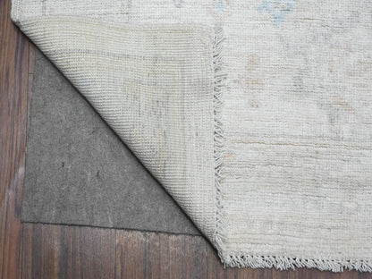 Ivory 8'3" x 9'9" Oushak And Peshawar Hand knotted Wool Rug - Sku: O089551