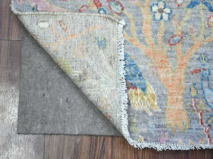 Grey 1'11" x 3'1" Oushak And Peshawar Hand knotted Wool Rug - Sku: O089558