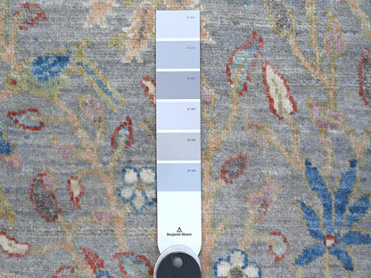Grey 1'11" x 3'1" Oushak And Peshawar Hand knotted Wool Rug - Sku: O089558