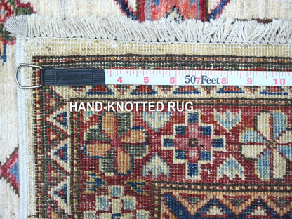 Ivory 2'7" x 10'7" Kazak Hand knotted Wool Rug - Sku: O089561