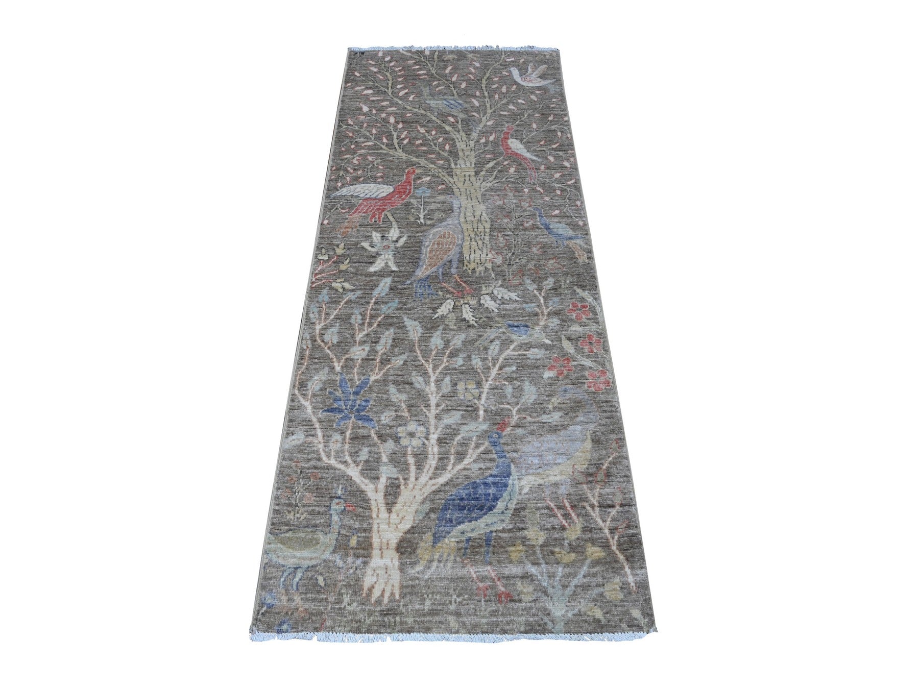 Gray 2'6" x 6'2" Oushak / Peshawar Hand knotted Wool Rug - Sku: O089583