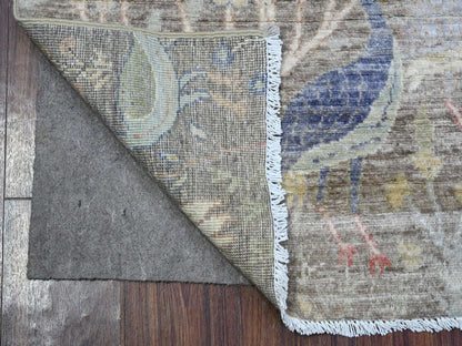 Peshawar hand-knotted wool runner in Gray, 2'6" x 6'2", SKU O089583