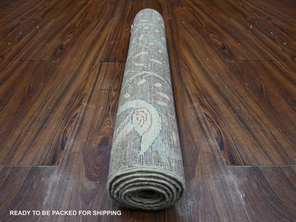 Peshawar hand-knotted wool runner in Gray, 2'6" x 6'2", SKU O089583