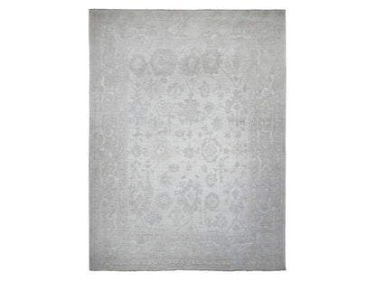 Ivory 11'4" x 15'5" Oushak And Peshawar Hand knotted Wool Rug - Sku: O089585
