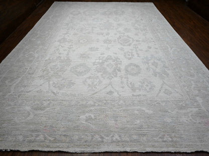 Ivory 11'4" x 15'5" Oushak And Peshawar Hand knotted Wool Rug - Sku: O089585