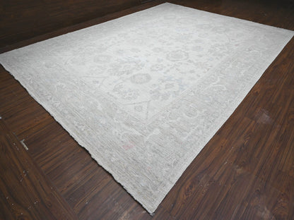 Ivory 11'4" x 15'5" Oushak And Peshawar Hand knotted Wool Rug - Sku: O089585
