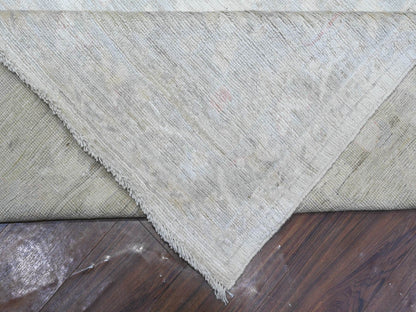 Ivory 11'4" x 15'5" Oushak And Peshawar Hand knotted Wool Rug - Sku: O089585