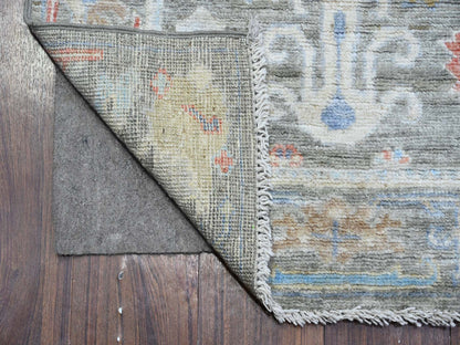 Grey 2'6" x 15'3" Oushak And Peshawar Hand knotted Wool Rug - Sku: O089596
