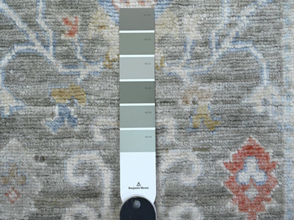 Grey 2'6" x 15'3" Oushak And Peshawar Hand knotted Wool Rug - Sku: O089596